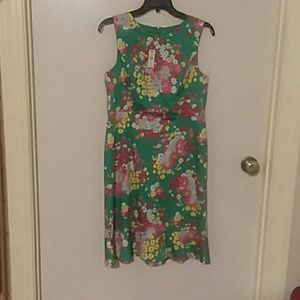 Green Floral Talbots Dress (Tags On)